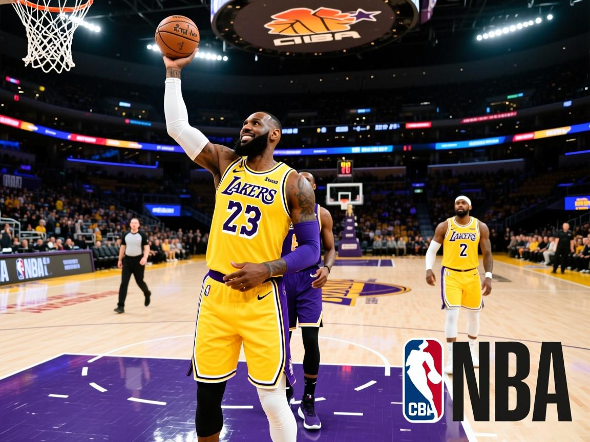 湖人队胜出太阳，詹姆斯连飙分