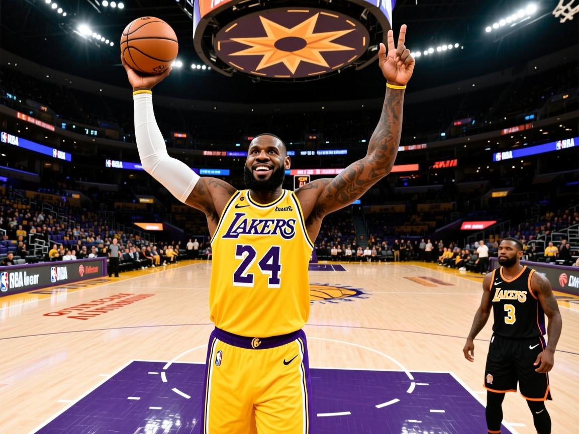 湖人队胜出太阳，詹姆斯连飙分  第2张